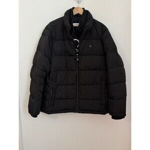 Calvin Klein Puffer Jacket Coat Men's Black Infinite Stretch Size XL Excellent